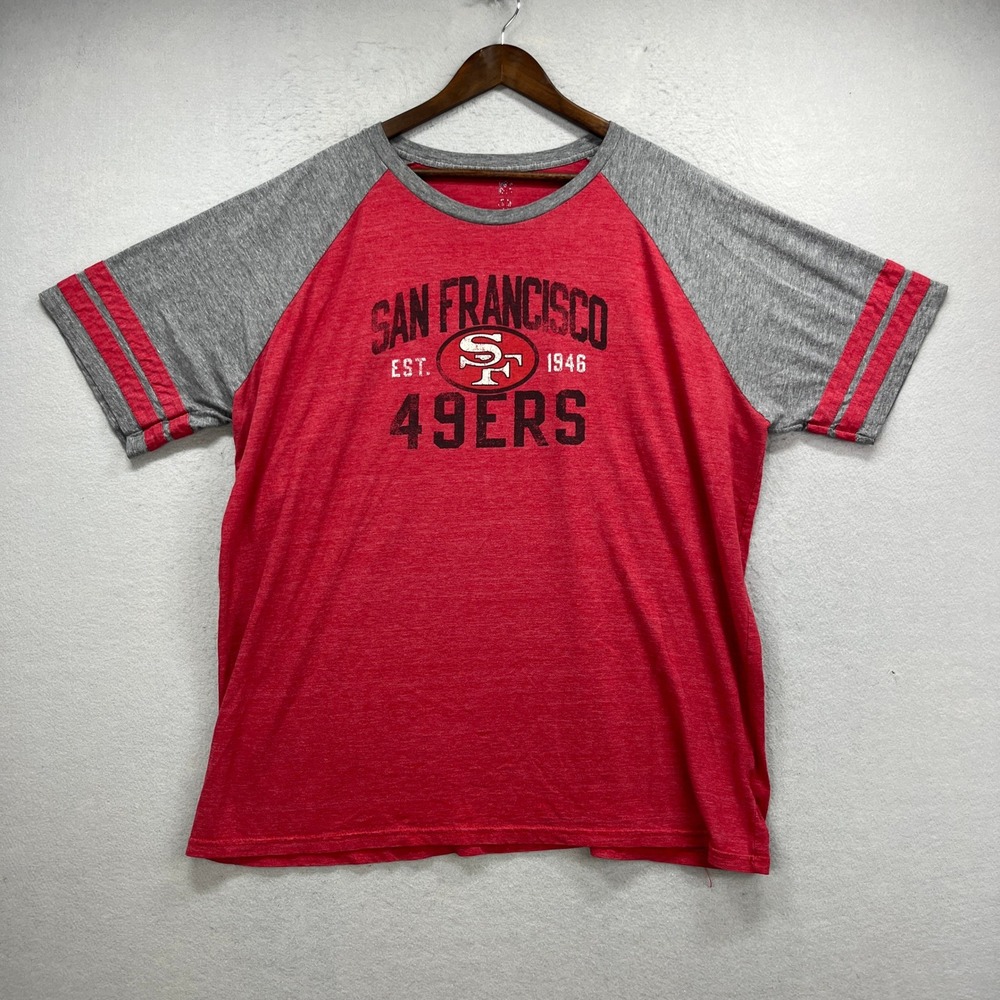 San Francisco 49ers NFL T Shirt Mens XXL Red Tenacity Raglan Football Fan Tee